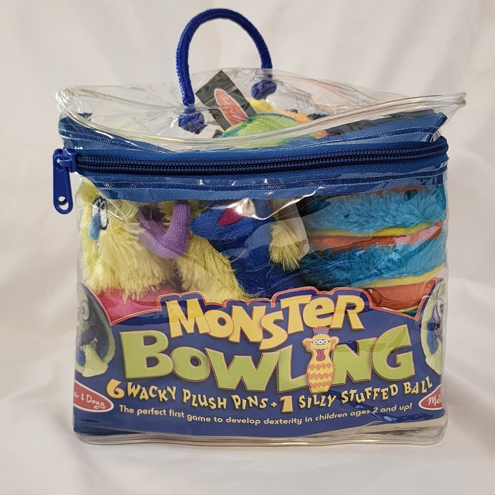 Melissa and Doug Monster Bowling 6 wacky Plush Pins and 1 Silly Stuffed Ball